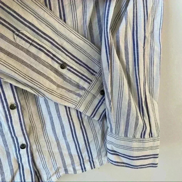 Madewell Long Sleeve Button Front Striped Blouse - Picture 3 of 6